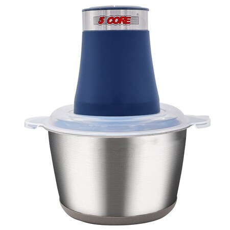 5 Core 5 Core Food Processor 300W Motor, Electric Chopper Heavy Duty Meat Grinder 12 Cup 4 Titanium Blades, 2L Stainless Steel Bowl With 2 Speed for Vegetables Fruits Nuts Lean Ground Meat MG S SSB MG S SSB